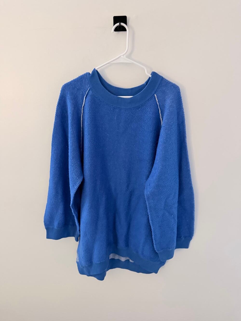 Free People Oversized Towel Cobalt Blue Relaxed Crewneck-Size S